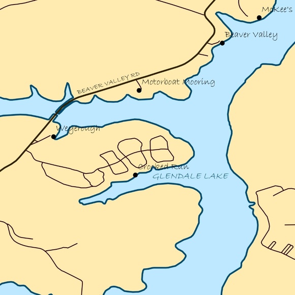 Wall Decor 12x 12 Vintage Style Glendale Lake Map Poshmark